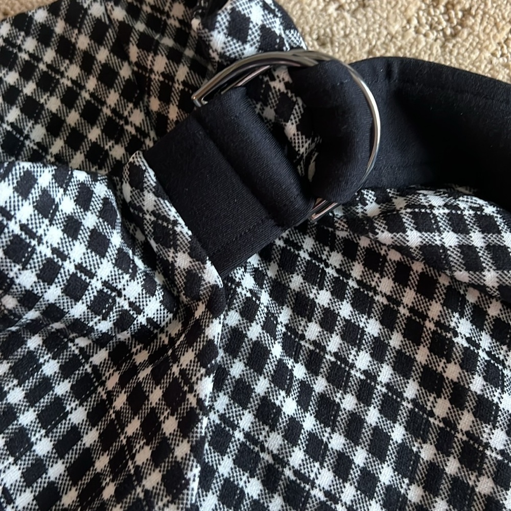 NWT SPANX Black and White Plaid Mini Wrap Ponte Skirt Skort Sz M - Picture 2 of 9